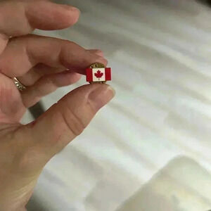 5/$25 Canada Day  hard enamel flag, tiny, patriotic Canada souvenir